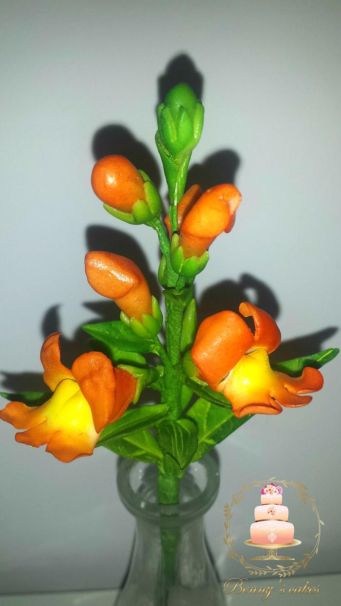 Gumpaste Snapdragon flower