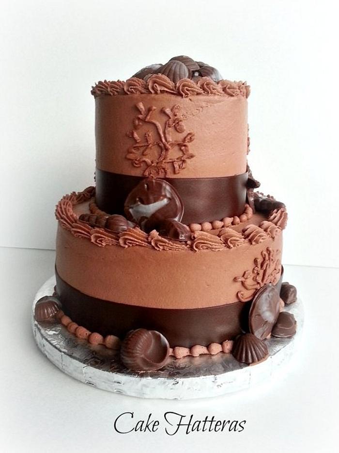 All Chocolate Beach Wedding Cake