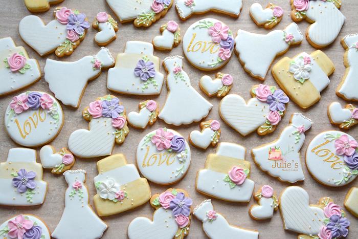 Wedding cookies - Decorated Cookie by Julie's Sweet Cakes - CakesDecor
