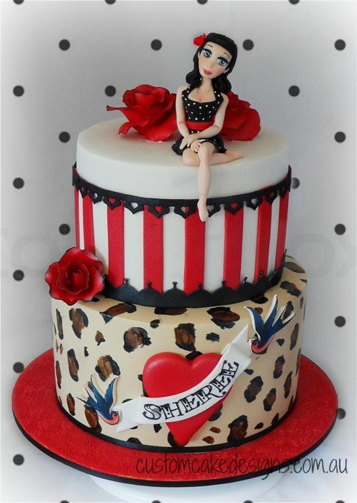 Rockabilly Pinup Girl Cake