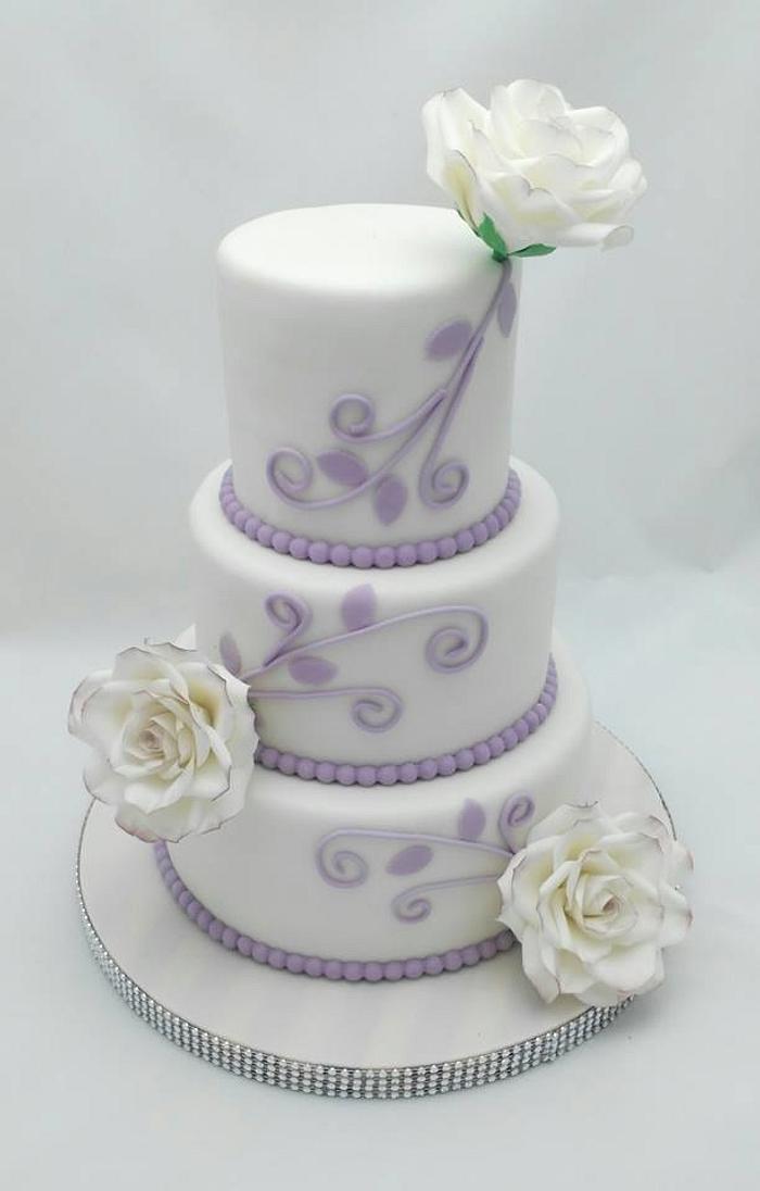 Wedding cake with rose