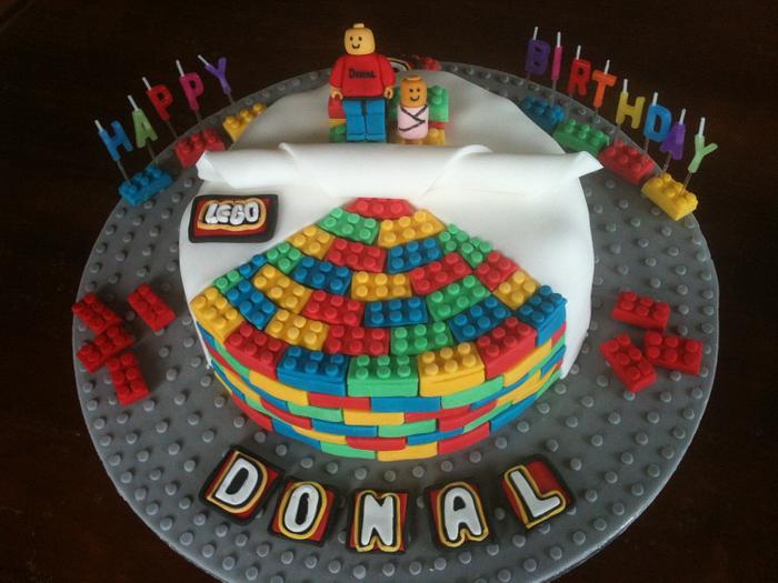 A lego birthday cake