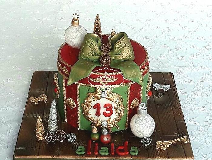 A Christmas theme cake