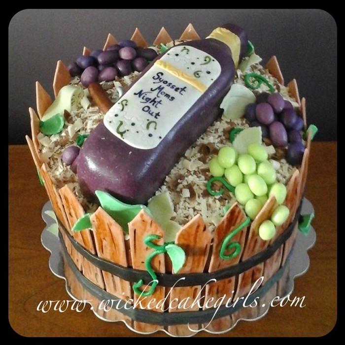 Moms night out wine cake