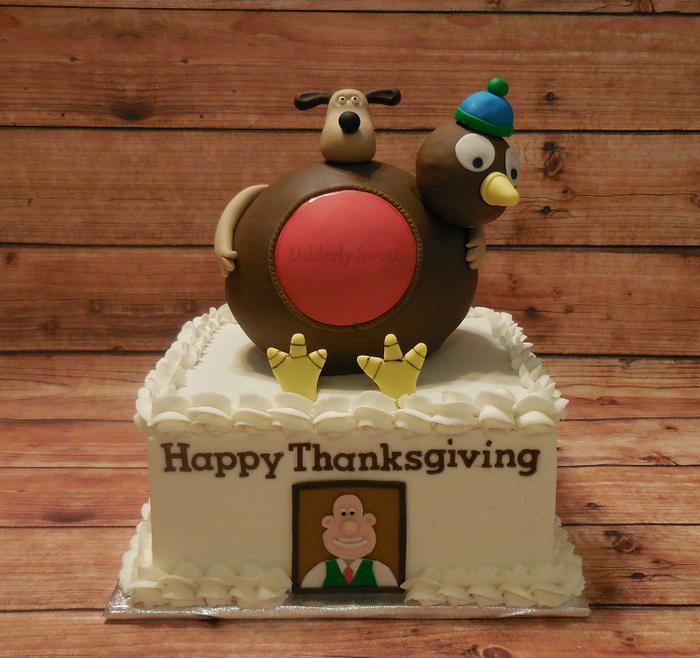 Wallace & Gromit Thanksgiving Cake