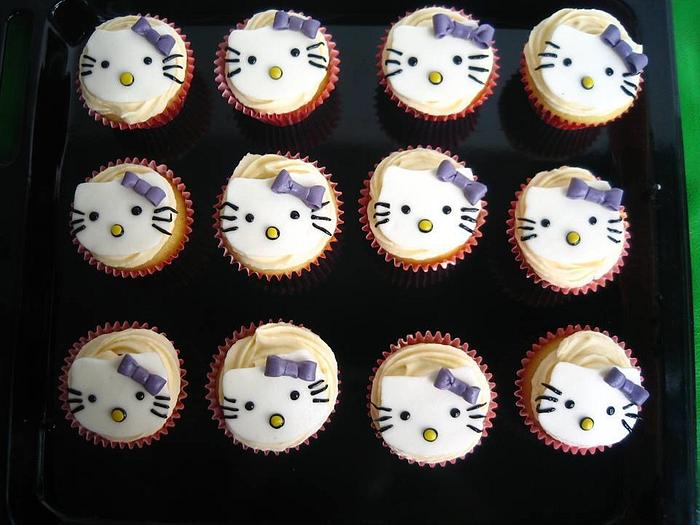 Lavender Hello Kitty Cupcakes