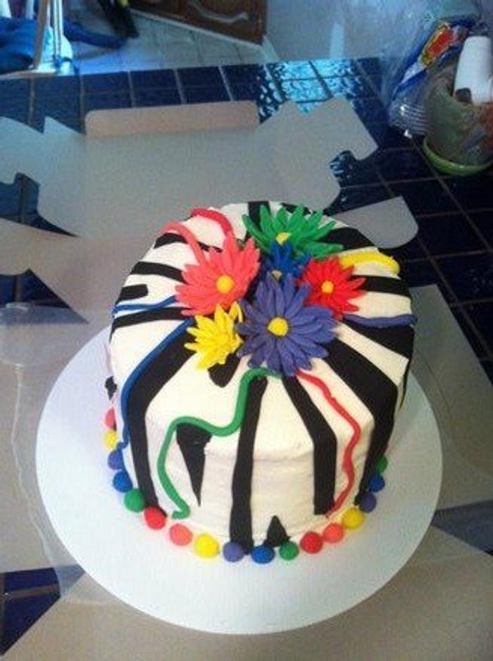 Whimsical Zebra Birthday Cake