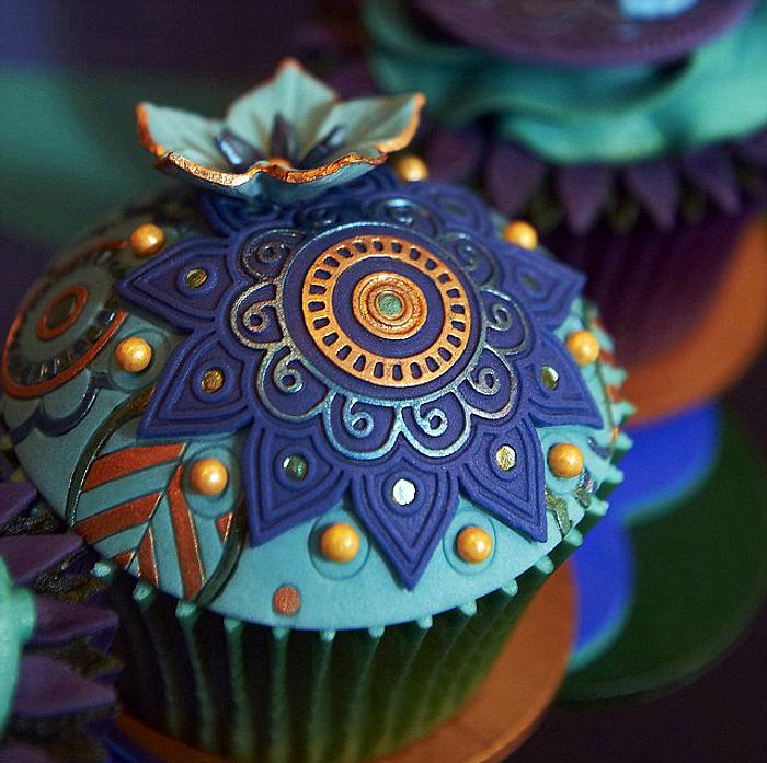 Peacock Cupcakes