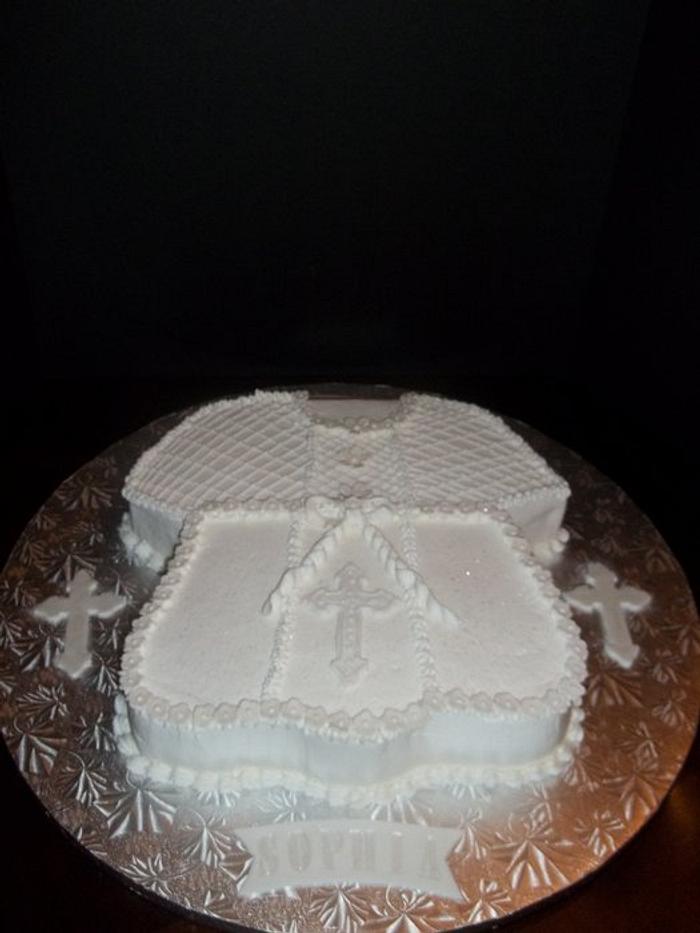 Sparkly White Christening/Baptism Cake
