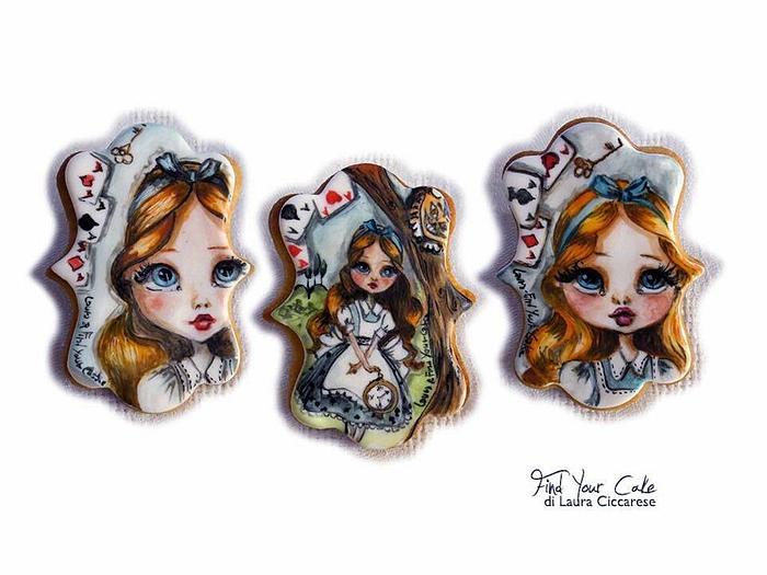 Alice handpainted cookies