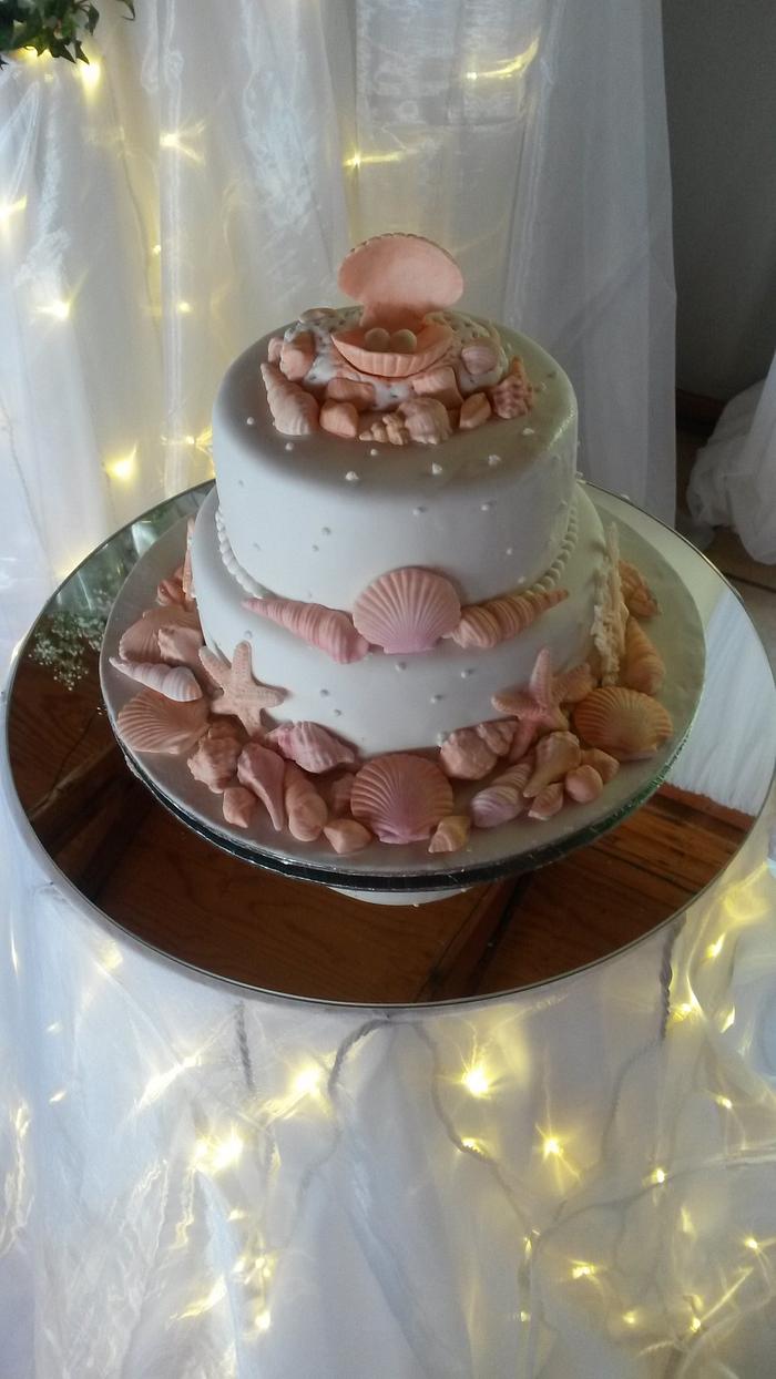 Beach Themed Wedding cake