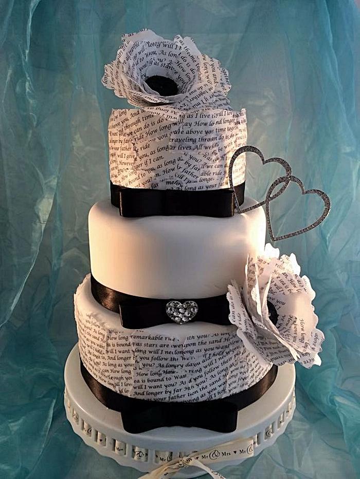 Love letters Decoupage wedding cake