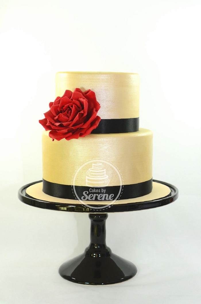 Champaigne wedding dress cake