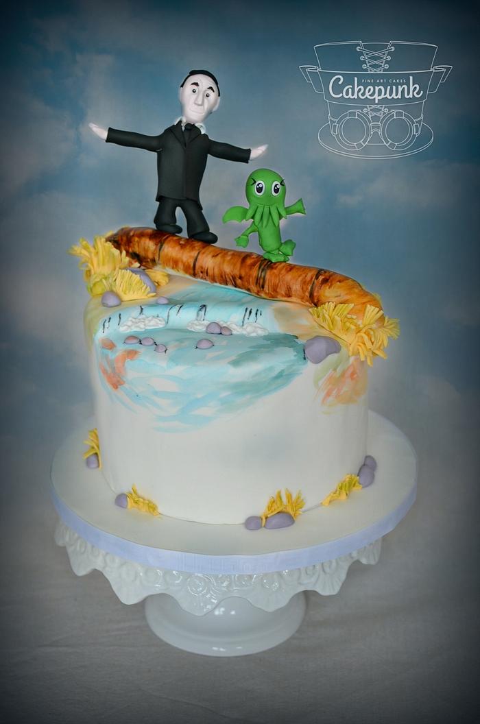 H.P. Lovecraft and Cthulhu Mashup Cake