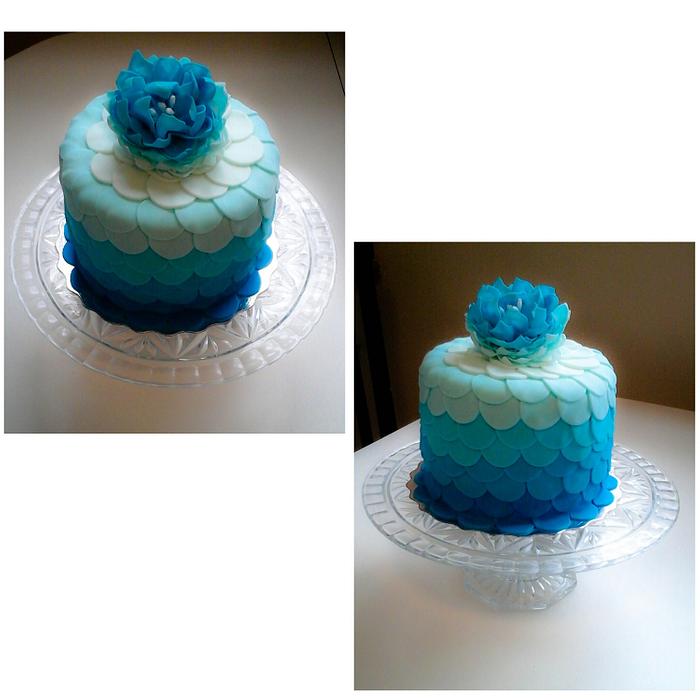 Blue Ombre birthday cake