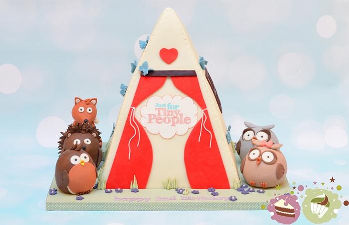 Just For Tiny People second birthday teepee cake