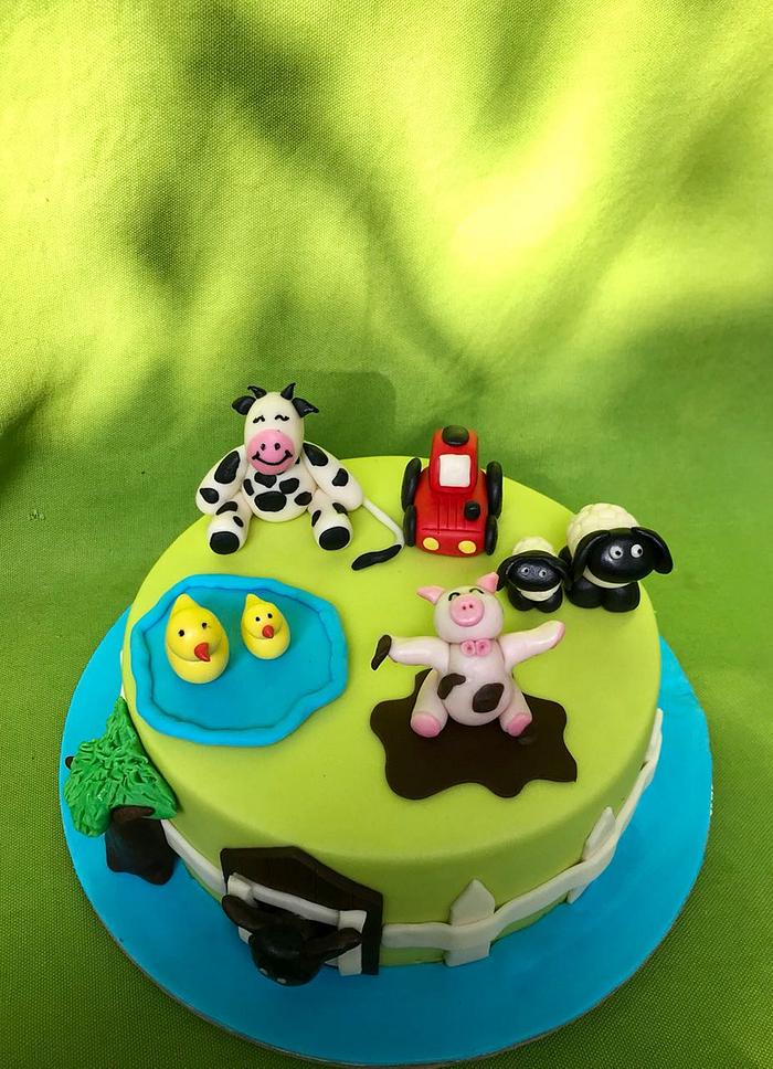 Farm House Theme Cake