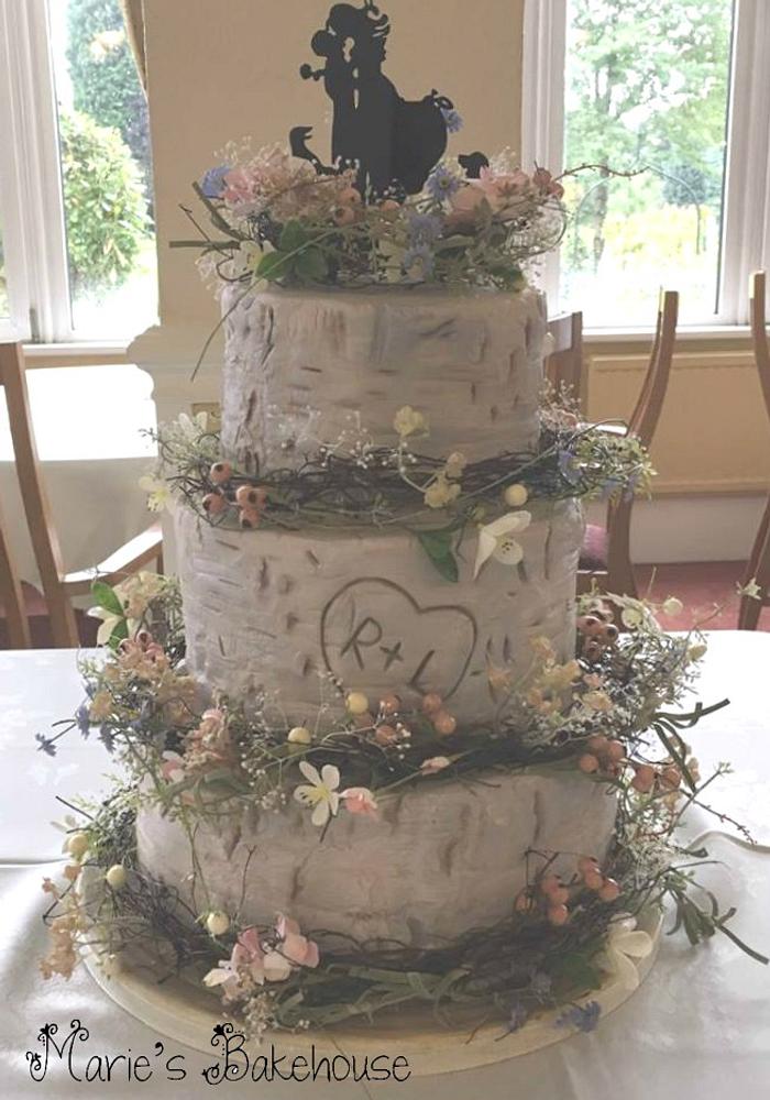 Silver Birch wedding cake