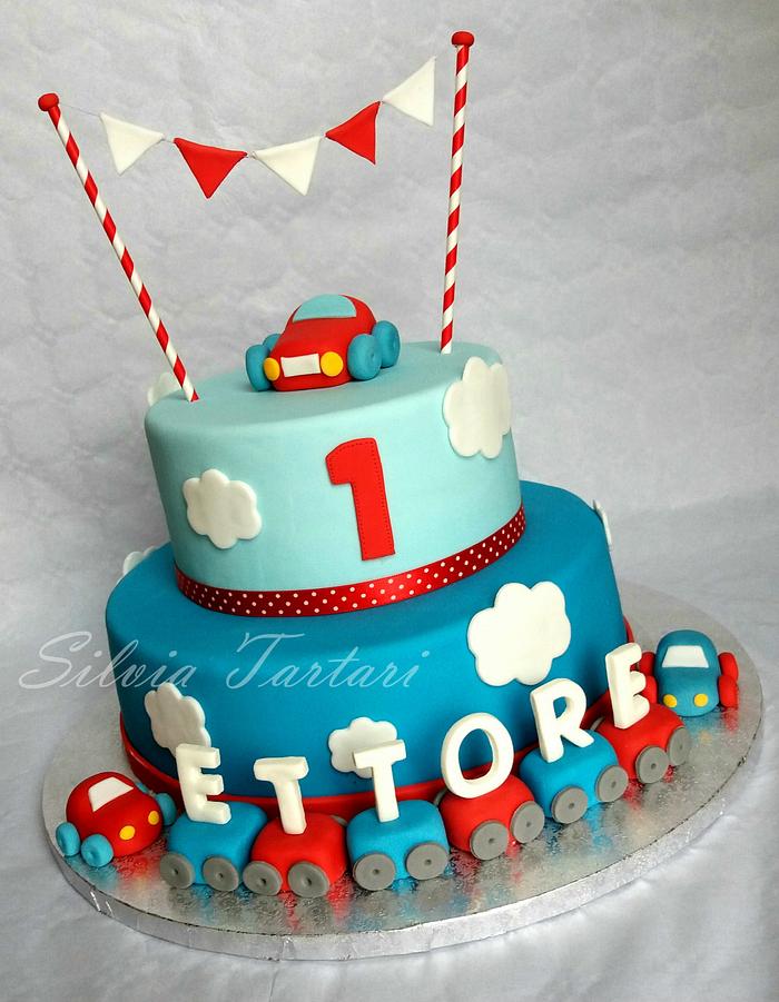 1st birthday cake cars theme