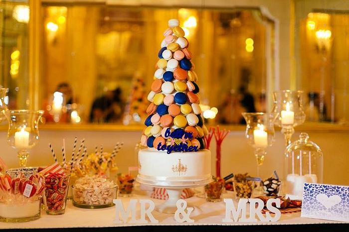 Wedding Macarons Tower Cake