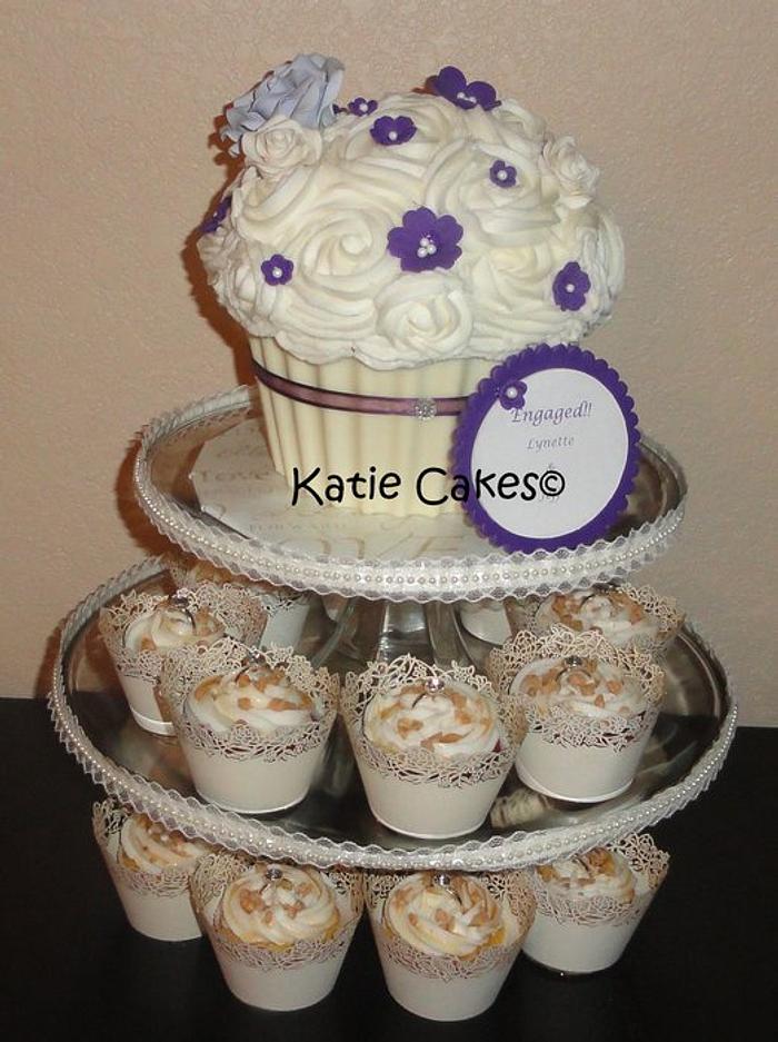 Purple and Ivory Giant Cupcake
