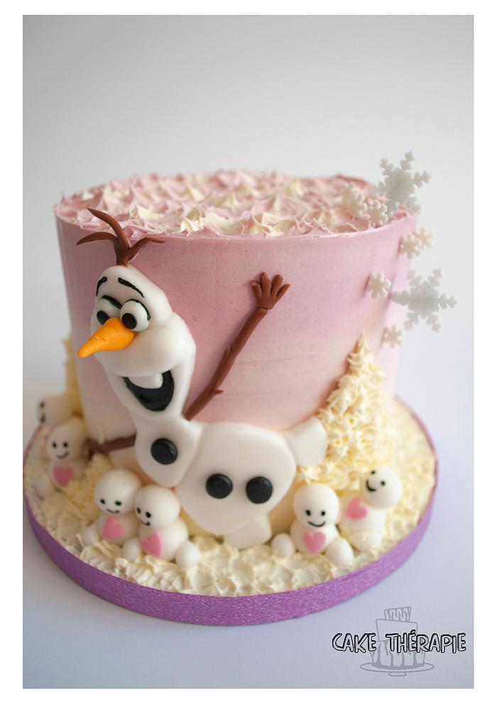 Frozen Olaf and Snowgies cake.