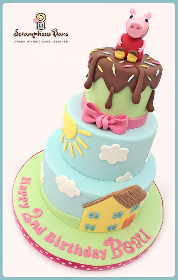 Peppa Pig 3 Tier Birthday Cake