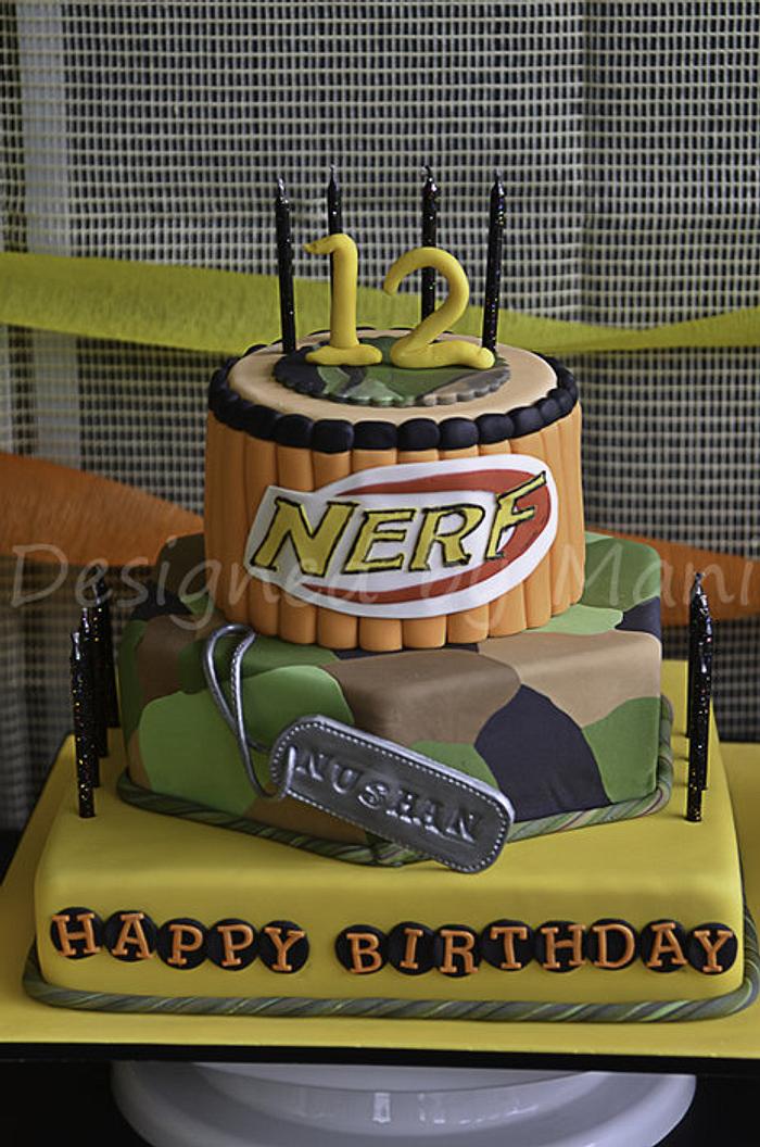 "NERF" inspired birthday cake