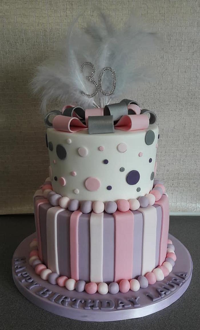 Two Tiered 30th Birthday Cake