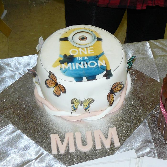One In a Minion mothers day cake 