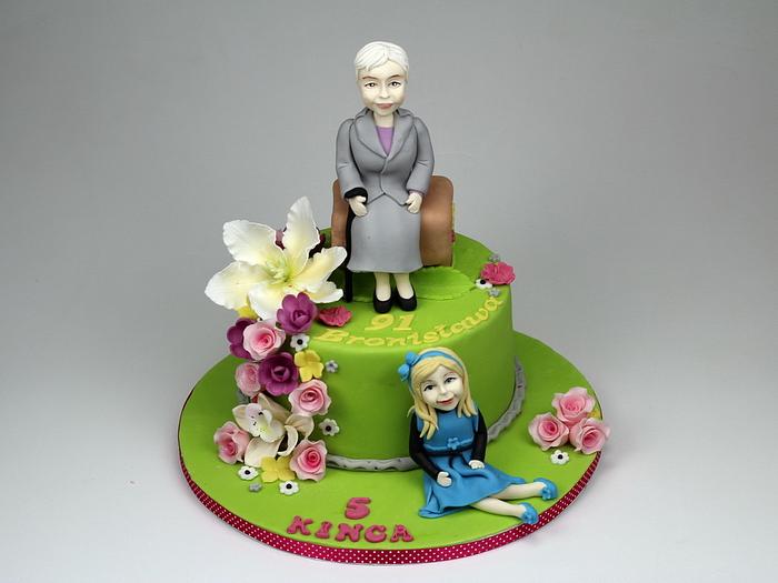 Birtrhday Cake for Grandmother and granddaughter