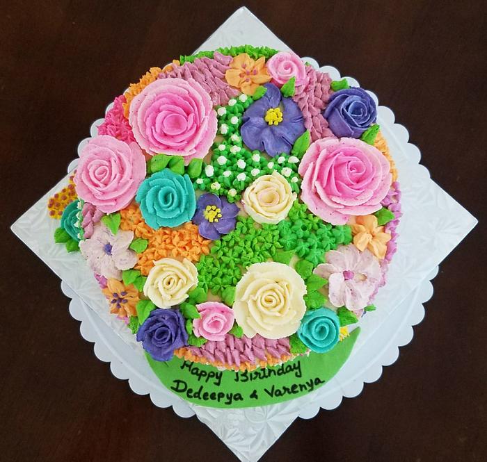Whipping icing flowers 