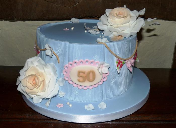 Vintage 50th Birthday Cake