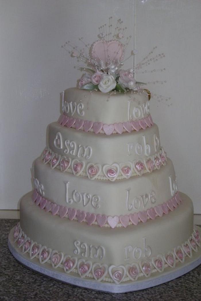 hearts wedding cake
