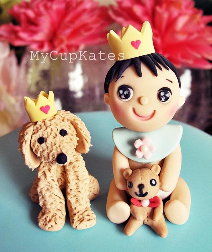 Baby & Puppy Cake