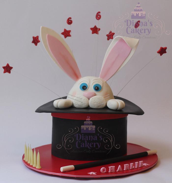 Rabbit out of Hat birthday cake