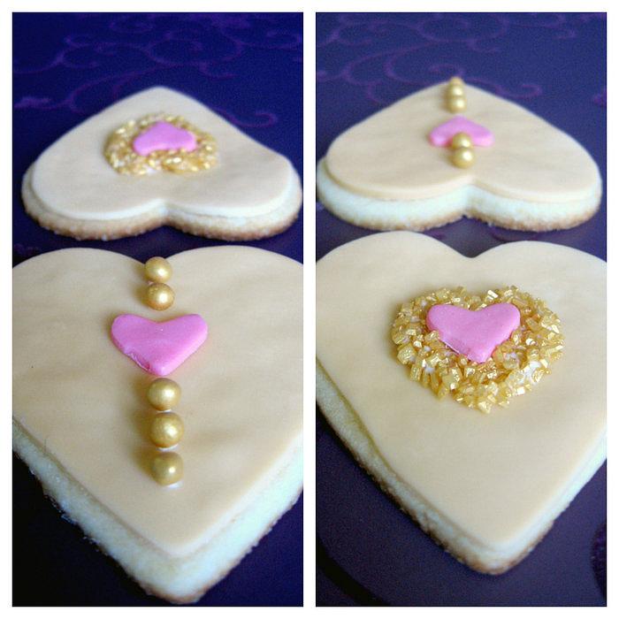 Vintage Gold Valentine Cookies