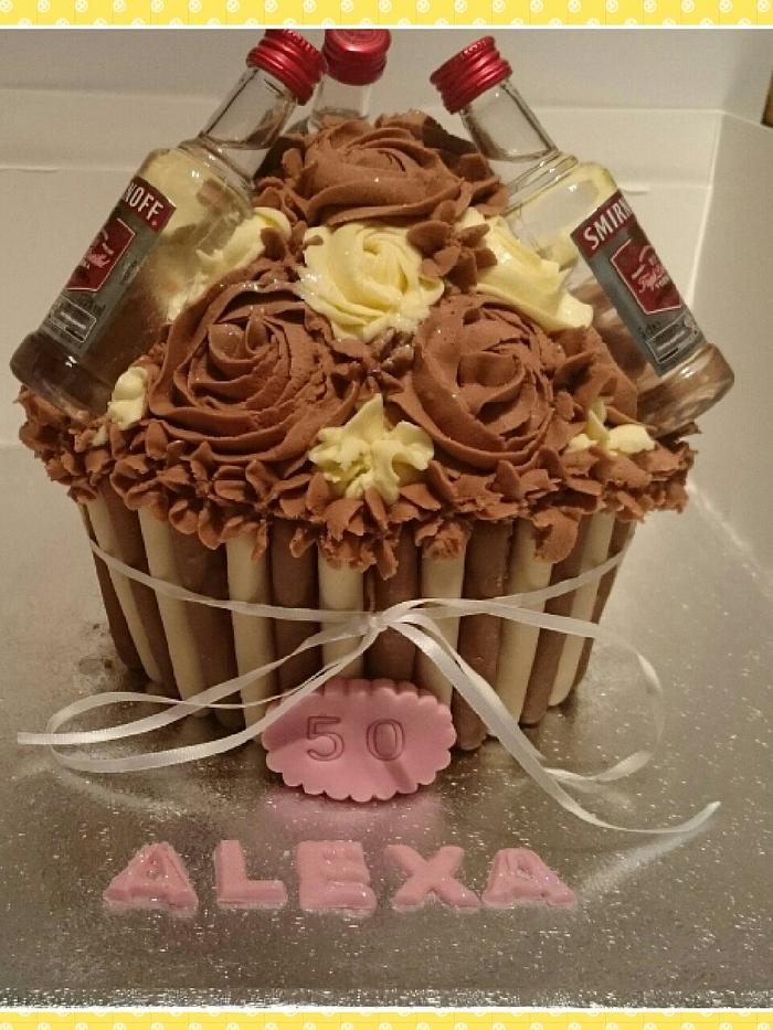 giant cupcake. chocolate with vodka. 