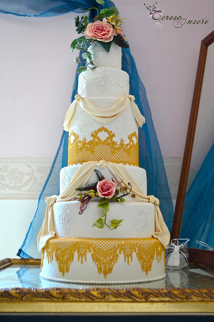 Cake and royal icing sugarveil, for  Impero Couture