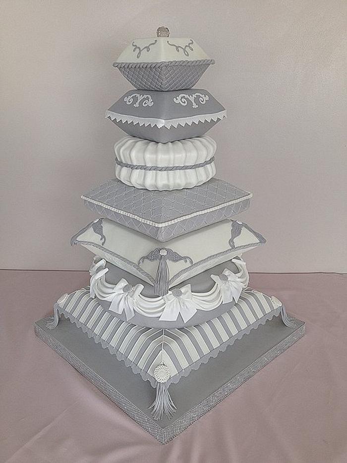 Stacked cushions cake