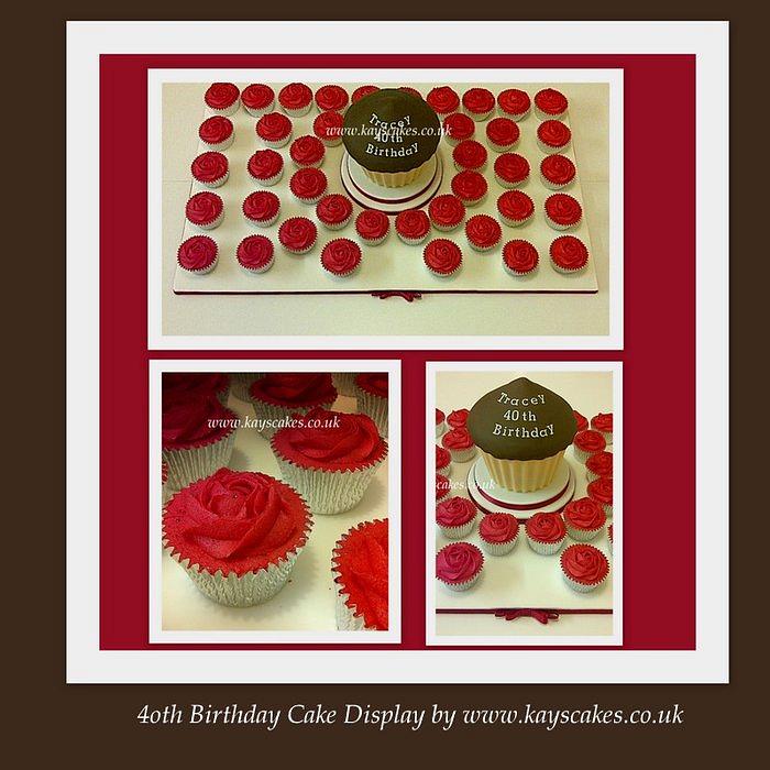 40th Birthday Cupcake Display