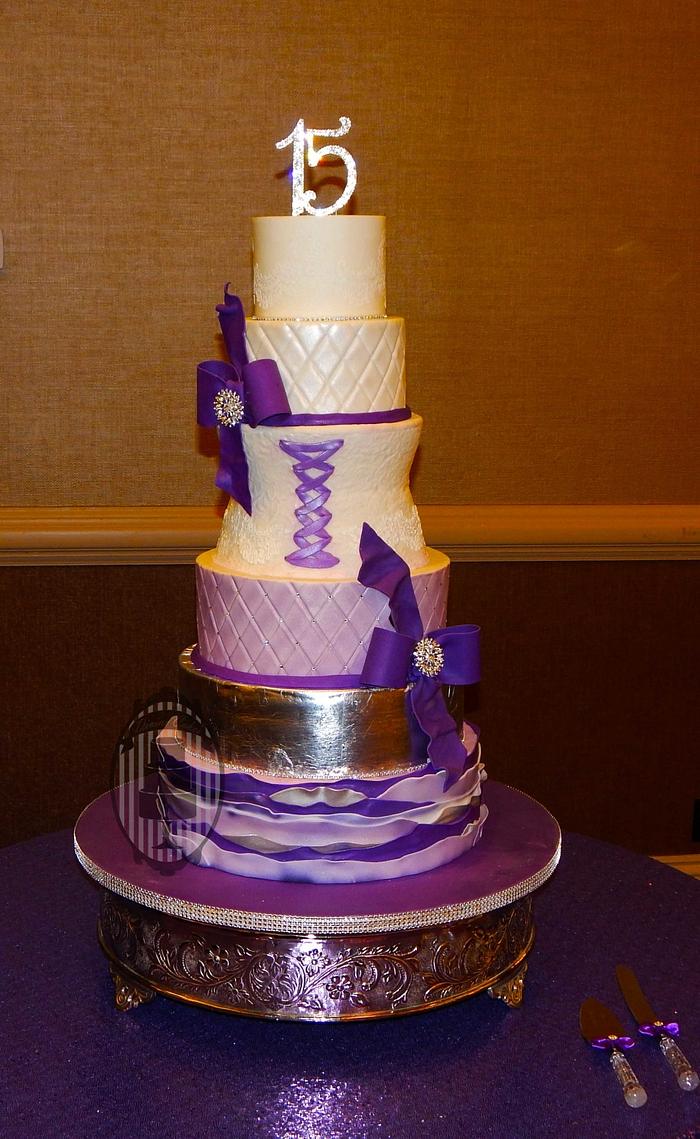 Purple quinceanera cake