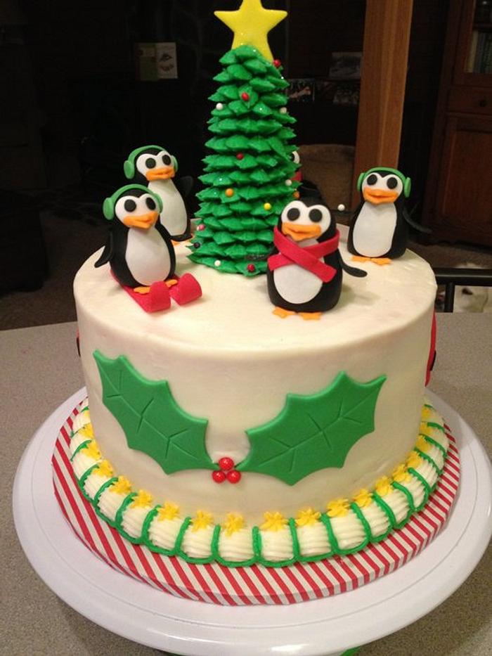 Penguin Christmas Cake