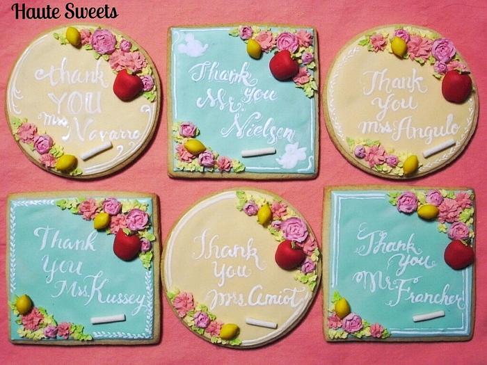 Flowers and Fruits Chalkboard Cookies