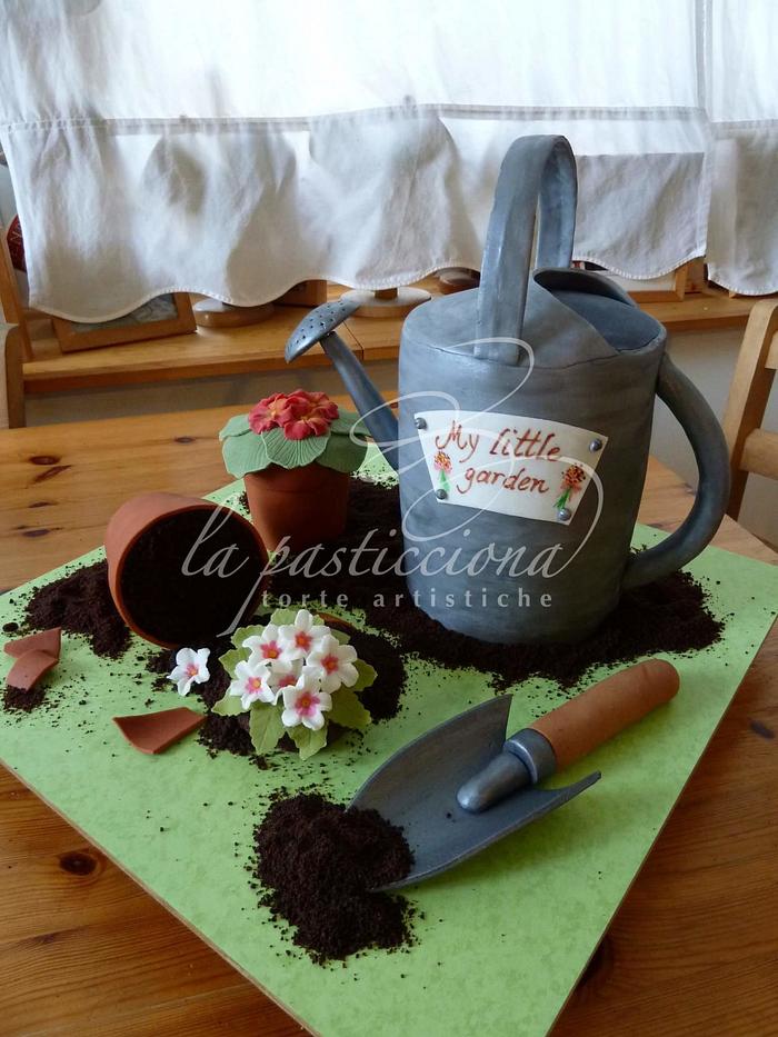 3D watering can and pottery 