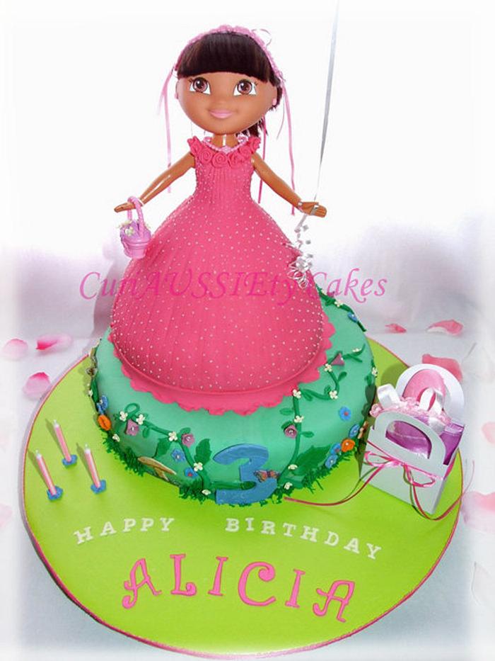 Dora doll cake