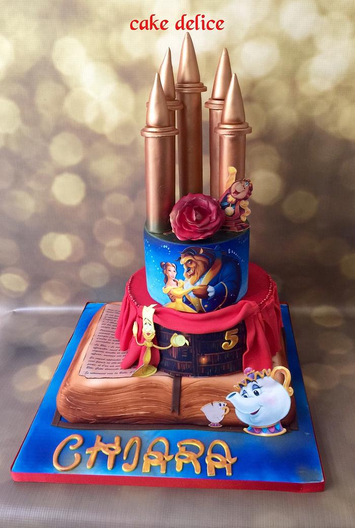 story of Beauty and beast cake castle