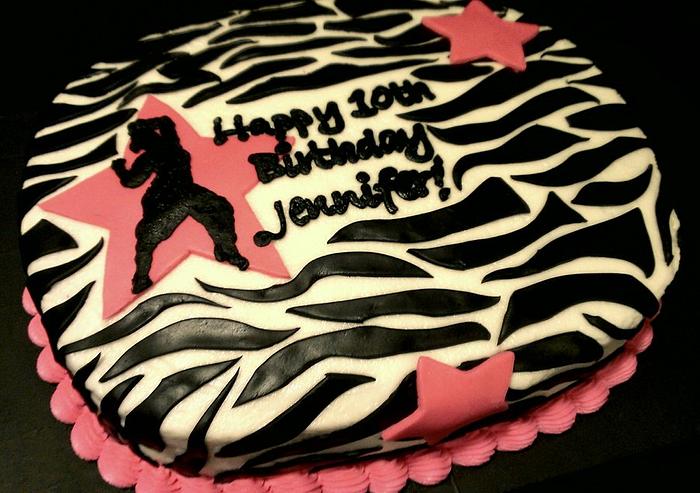 Hip Hop Zebra Print Cake