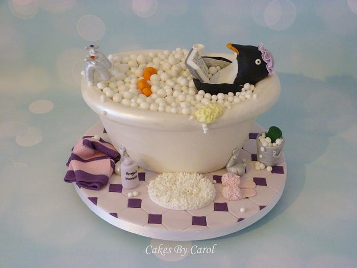 Penguin in Bath cake