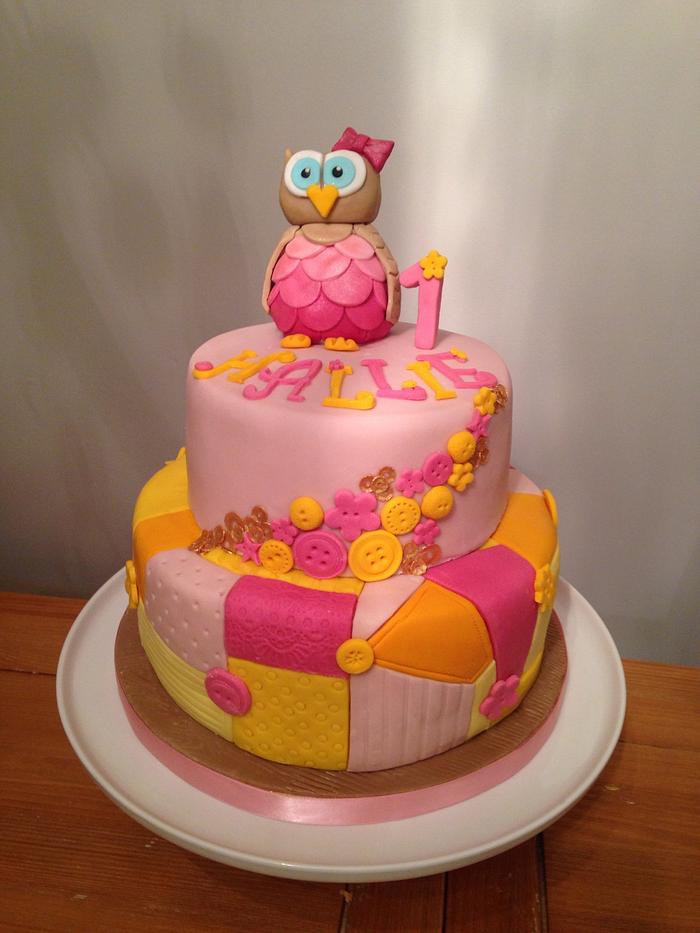 Little Owl Parchwork Cake